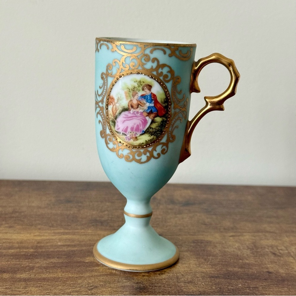 Vintage ESD Porcelain Demitasse Cup Rococo Style